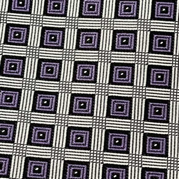 Pristine Valentino Purple Silver Printed Silk Necktie 3 in. wide w/ Tags - Picture 2 of 4